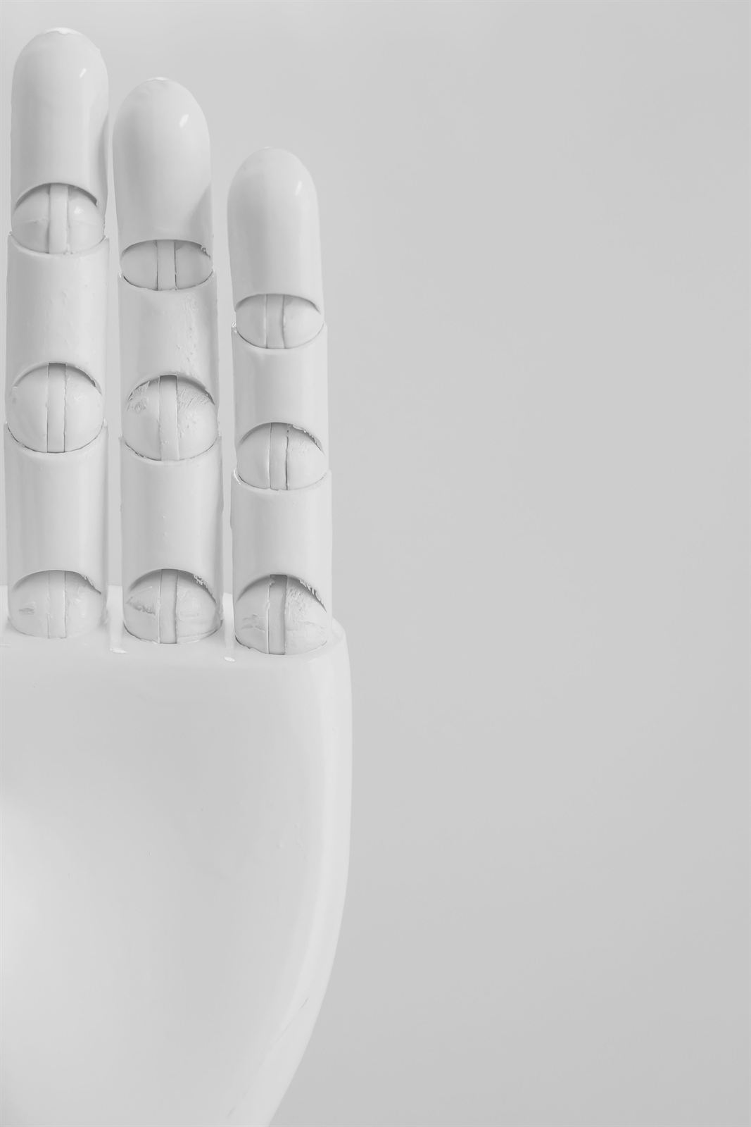 A white robotic hand