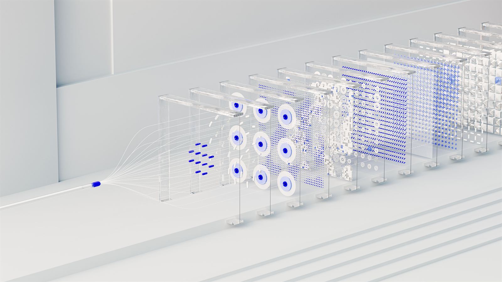 Abstract visualisation of a neural network