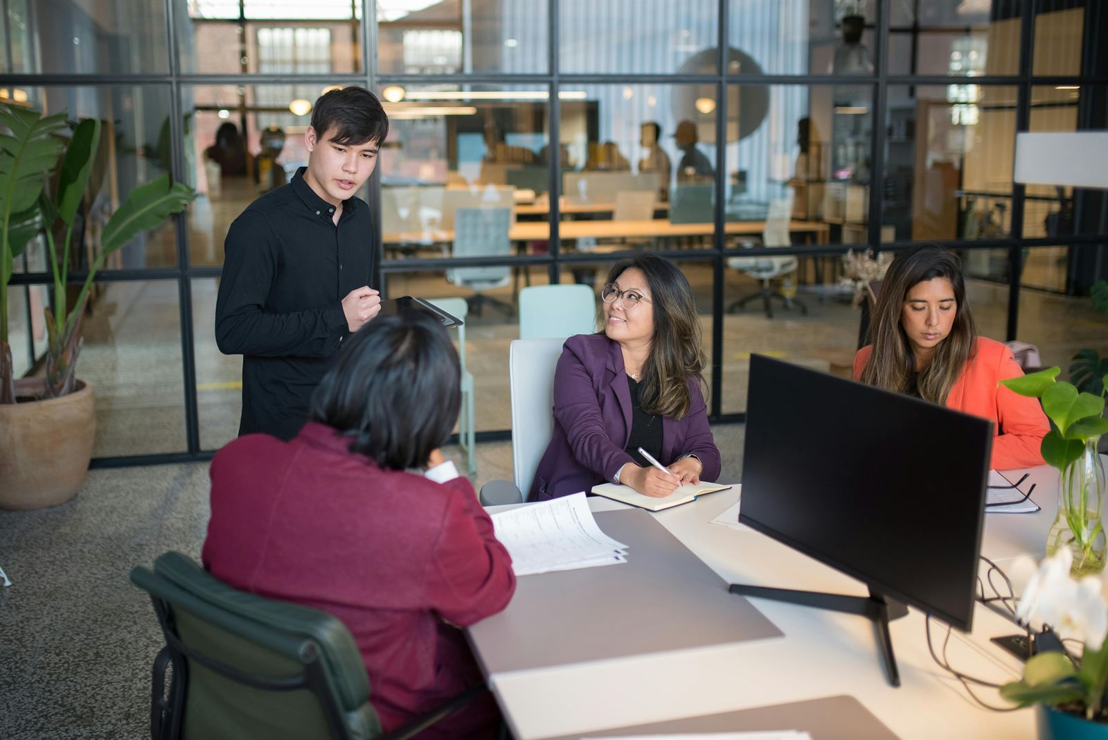 An interview taking place in an office