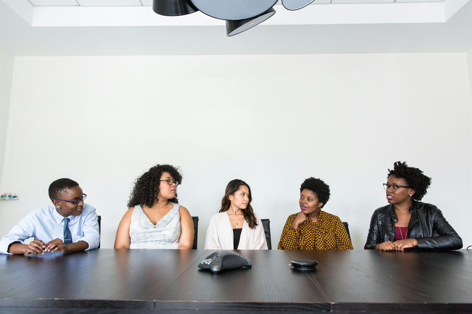 A diverse group of professionals in a meeting